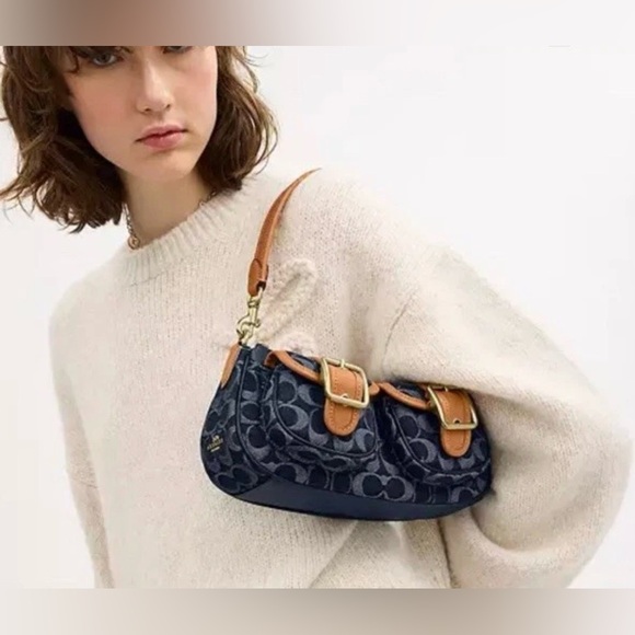 Coach Ashton Signature Denim Shoulder Bag w/ Crossbody...